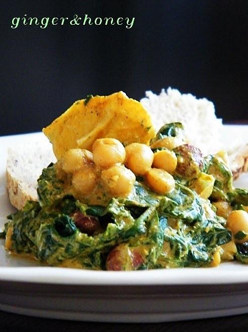 Czanna masala ze szpinakiem