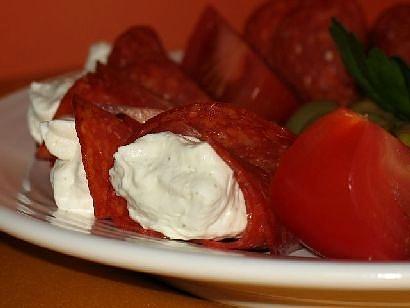 Stożki z salami