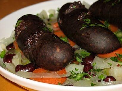 Black pudding and vegetable casserole