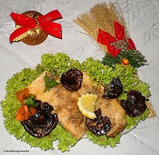 Karp smażony na maśle z prawdziwkami
