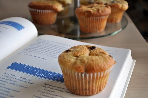 Pippi Ponczoszanka, muffiny z pomarańczy i żurawiny