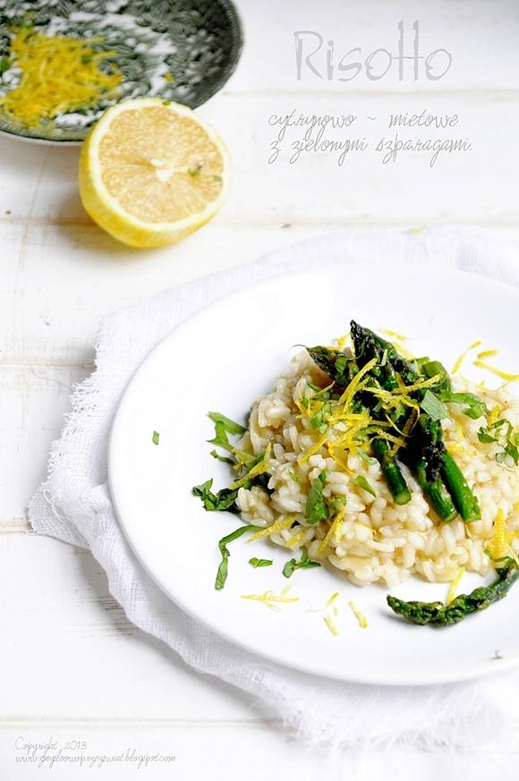 Risotto cytrynowo-miętowe z zielonymi szparagami