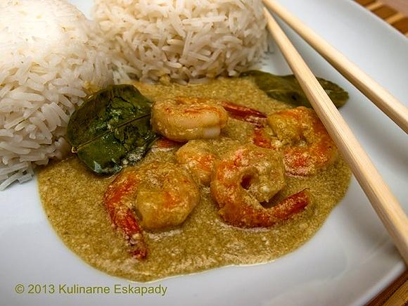 Zielone curry z krewetkami