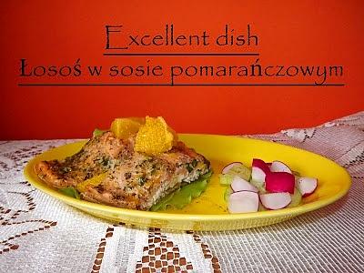 Łosoś w sosie pomarańczowym