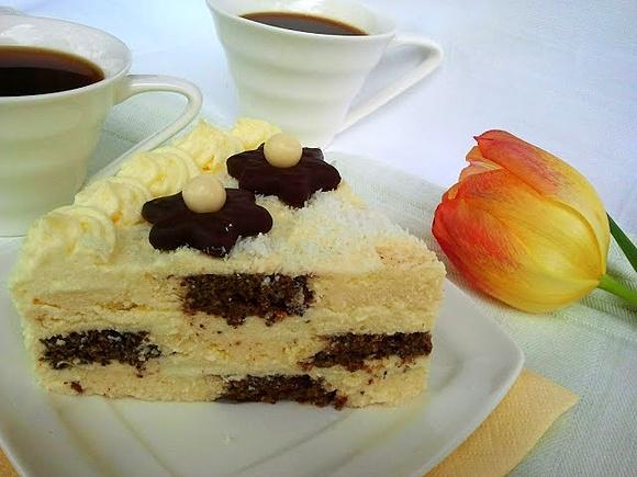 Tort szachownica makowo-serowy