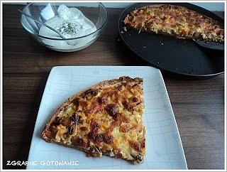 Tarta z kurczakiem, pieczarkami i warzywami