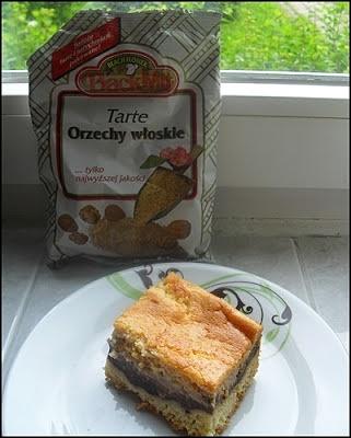 Ciasto z budyniem i orzechami