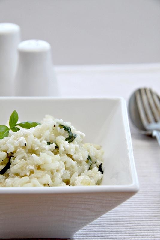 Risotto z białym serem i bazylią