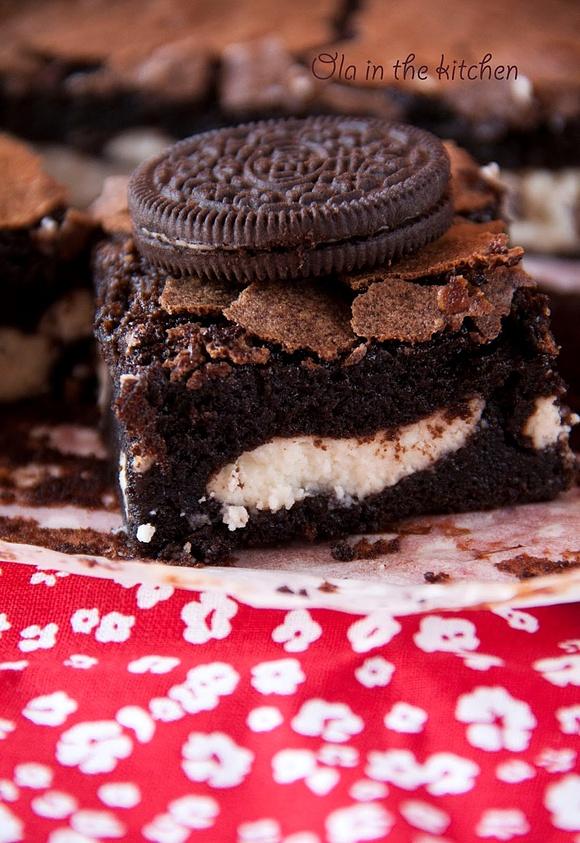 Brownie z Oreo i serem