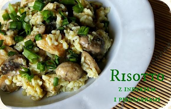 Risotto z indykiem i pieczarkami