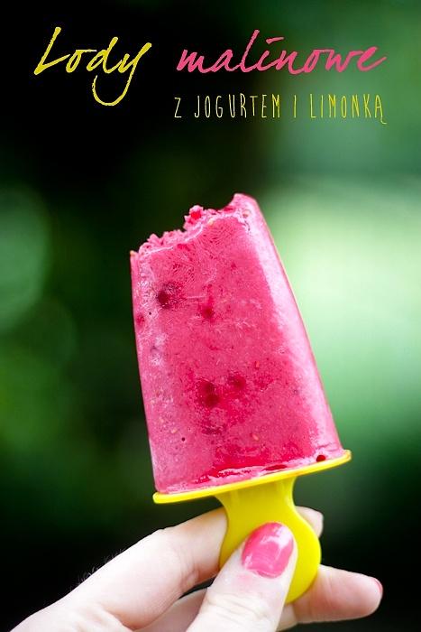 Kwaskowate lody malinowe z jogurtem i limonką