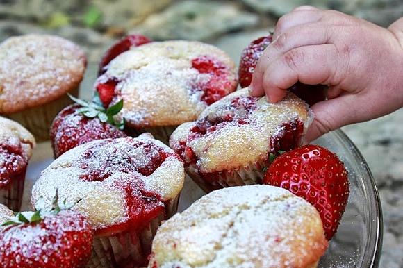 Muffiny z truskawkami