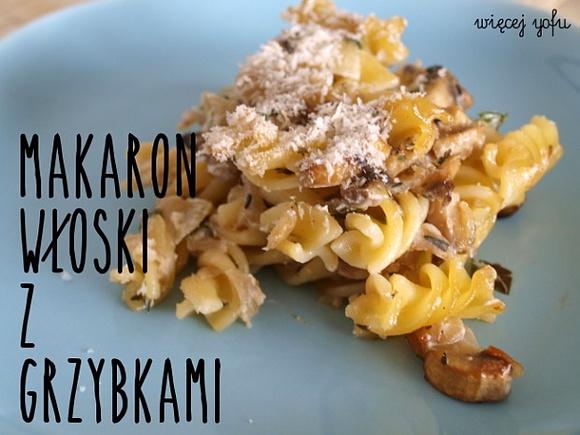 Makaron włoski z pieczarkami i zapiekanką