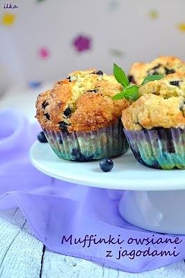 Muffinki owsiane z jagodami