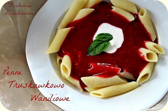 Penne truskawkowo-waniliowe na lato
