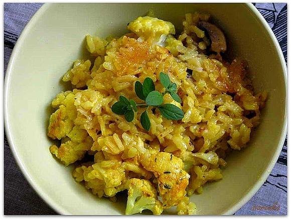 Risotto z kurczakiem i pieczonym kalafiorem