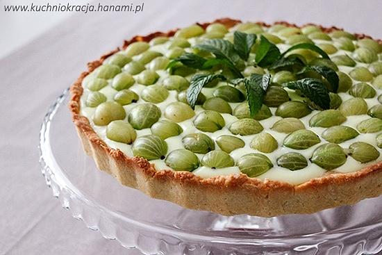 Tarta budyniowa z agrestem