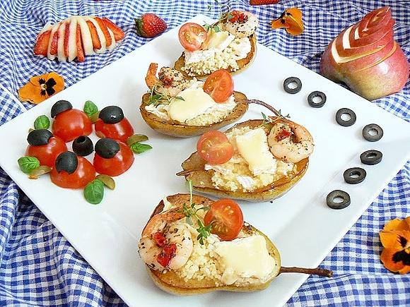 Grillowane gruszki z kuskusem i camembertem