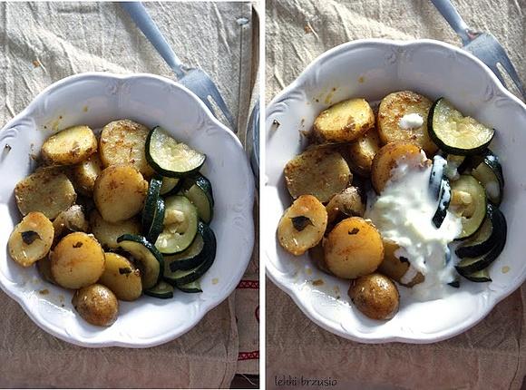 Warzywa w folii z sosem tzatziki