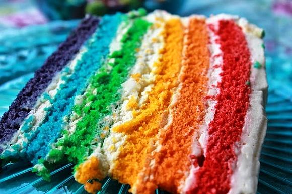Urodzinowy tort tęczowy