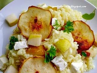Risotto z kozim serem i gruszką