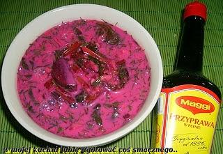 Chłodnik z botwiny i maślanki z nutą maggi