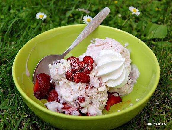 Semifreddo z poziomkami i bezami