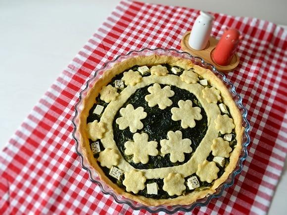 Tarta ze szpinakiem w koniczynki