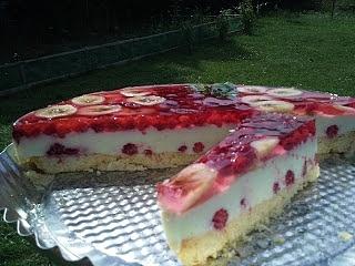Tarta bananowo-malinowa