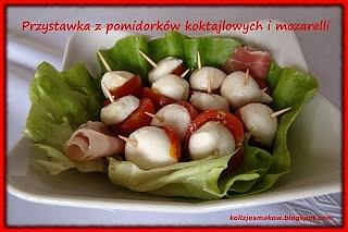 Przystawka z pomidorków koktajlowych i mozzarelli