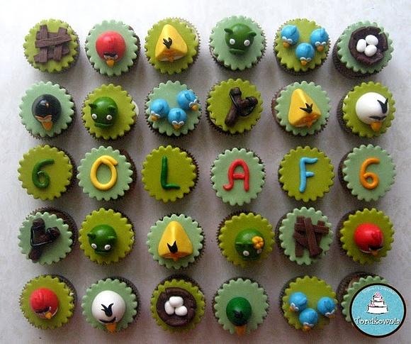 Babeczki z motywem angry birds na szóste urodziny oli