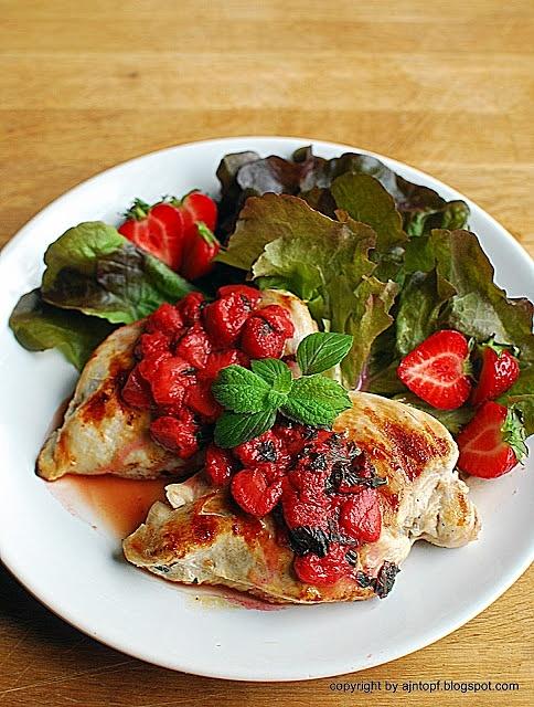 Grillowany kurczak z sosem truskawkowym