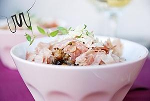Risotto z cukinią, bakłażanem i szynką parmeńską