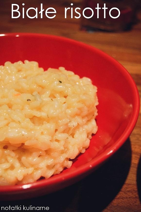 Białe risotto z pieczarkami i winem