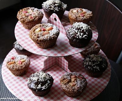 Muffiny jabłkowe z rabarbarem