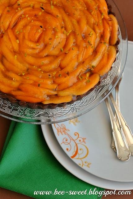 Tarta morelowa z czekoladowym ganache