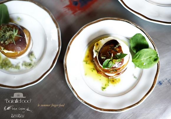 Caprese inaczej - przystawka na grill z brzoskwiniami i mascarpone