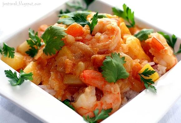 Czerwone curry z krewetkami i mango wg Nigelli Lawson