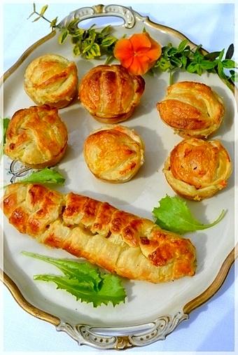 Jarzynowe muffiny z ciasta francuskiego