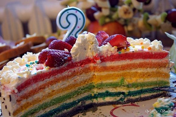 Tęczowy tort