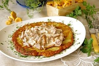 Placki ziemniaczane z kurkami