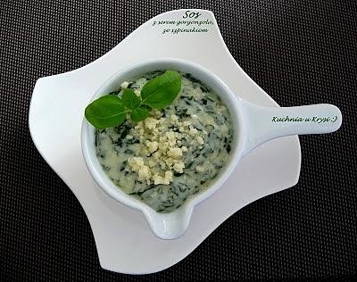 Sos ze szpinakiem i serem Gorgonzola do makaronu Tagiatelle