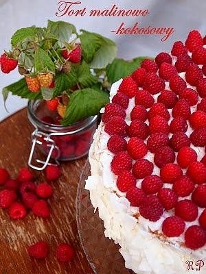 Tort malinowo-kokosowy