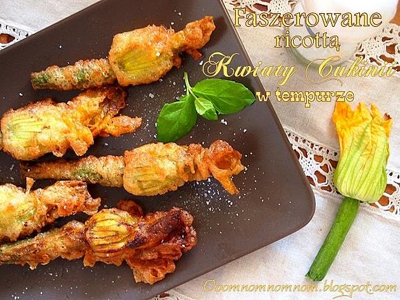 Faszerowane kwiaty cukinii z ricottą w tempurze