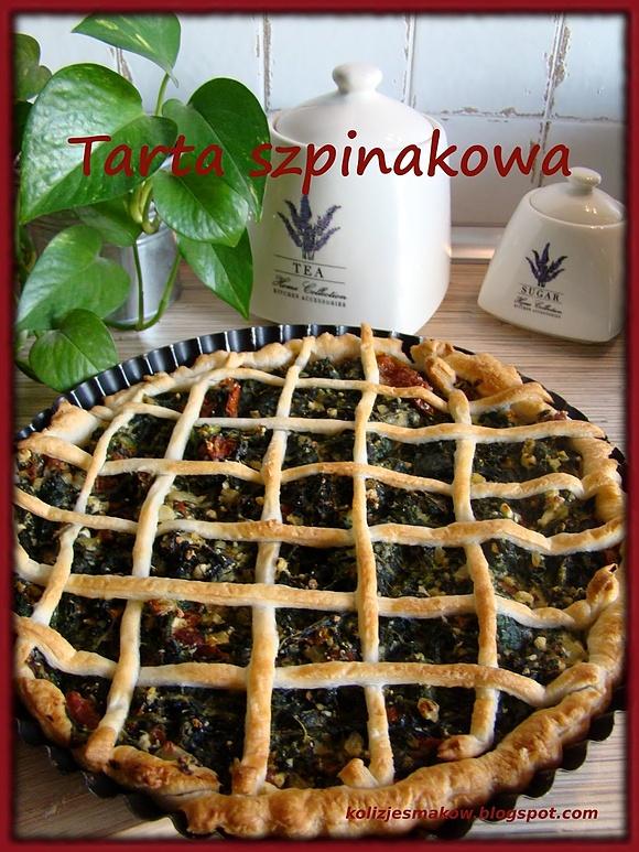 Tarta szpinakowa z fetą i suszonymi pomidorami