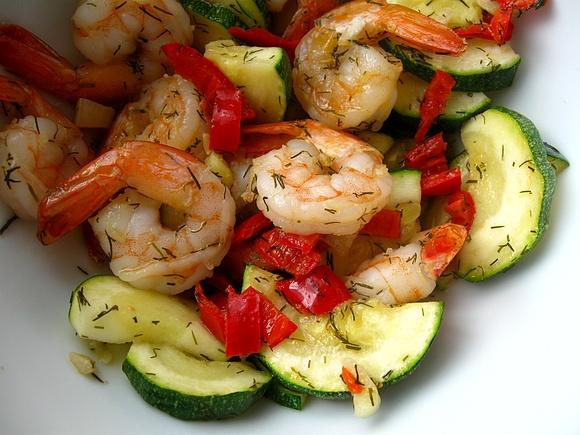 Na szybko: krewetki, cukinia i chilli