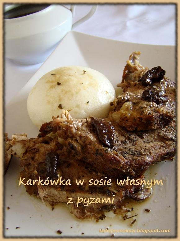 Karkówka w sosie własnym z pyzami