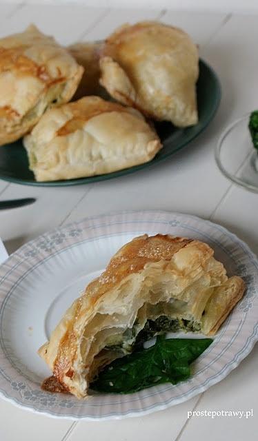 Pierożki z francuza ze szpinakiem