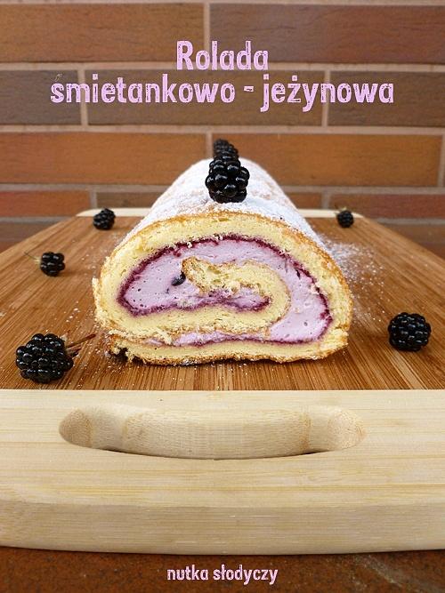 Rolada śmietankowo-jeżynowa