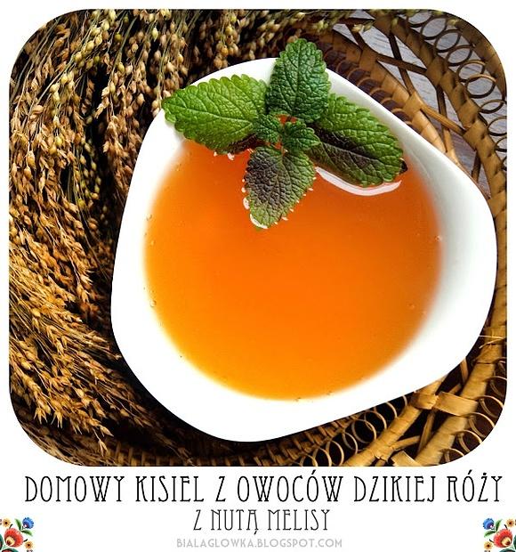 Domowy kisiel z owoców dzikiej róży i melisy